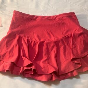 SHEIN Pink Mini Bubble Skirt Ruffled Casual